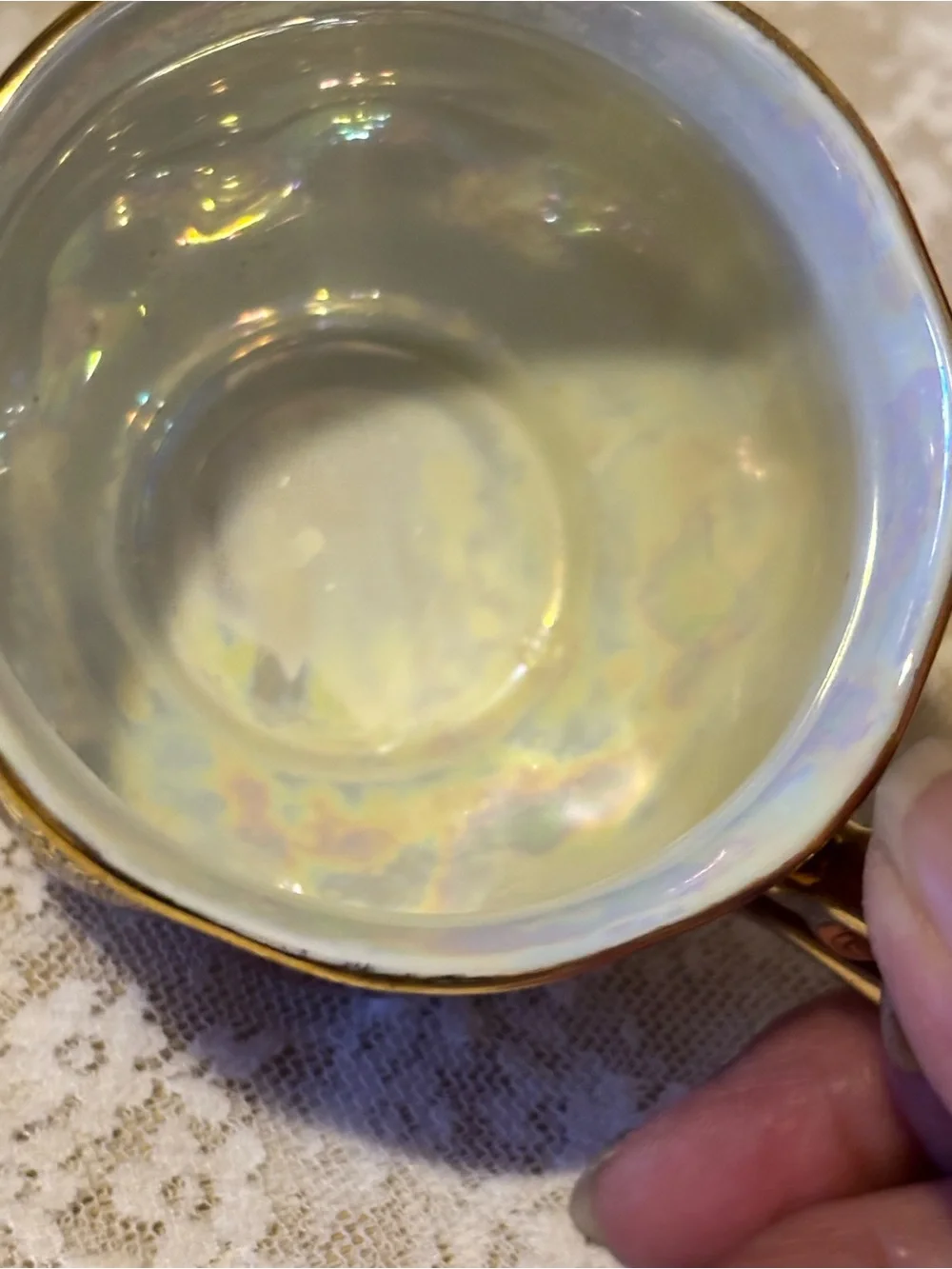 Vintage Ohashi China Burgundy & Gold Teacup & Saucer